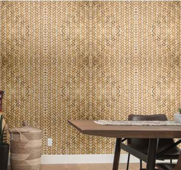 Geweven textuur hout behang - TenStickers