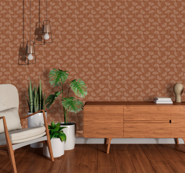 Ginkgobladeren terracotta behang - TenStickers