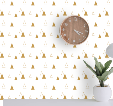 Behang driehoeken gouden patroon - TenStickers