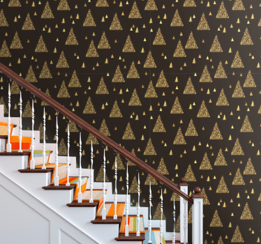 Gouden driehoekmotief geometrisch behang - TenStickers