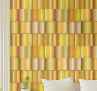 Gouden geometrisch patroon behang print - TenStickers