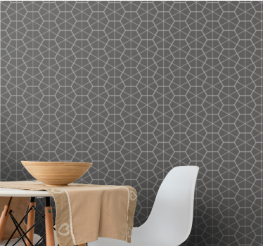 Grijs hexagonaal ontwerp geometrisch behang - TenStickers