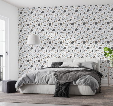Grijs terrazzo behang stenen - TenStickers