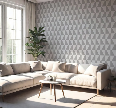 Grijze trapeze geometrisch behang - TenStickers