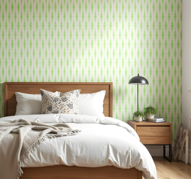 Groene rabaul ikat geometrisch behang - TenStickers