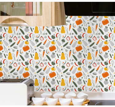 Groente oogst keuken behang - TenStickers