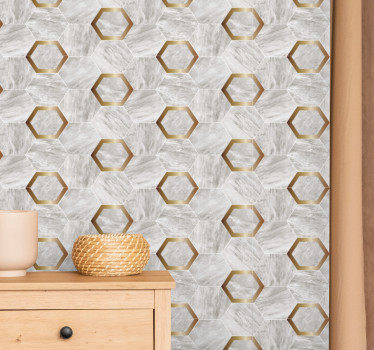 Hexagon patroon ontwerp marmeren behang - TenStickers