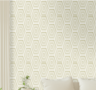 Hexagonale structuur geometrisch behang - TenStickers