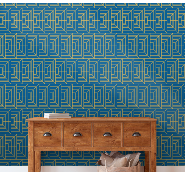 Hoekig doolhof geometrisch behang - TenStickers