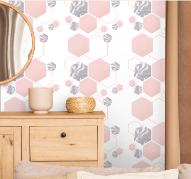 Honingraatpatroon ontwerp geometrisch behang - TenStickers