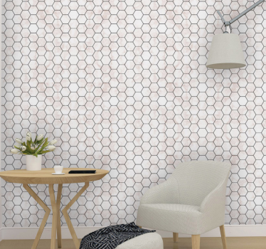 Honingraatstructuur behang print - TenStickers