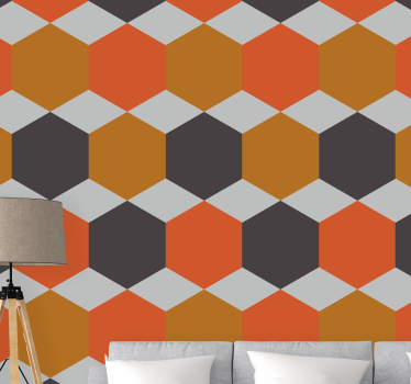 Honingraatvormen geometrisch behang - TenStickers