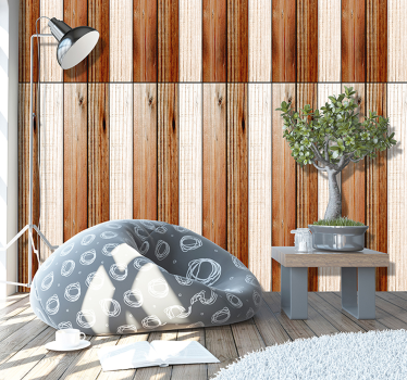 Behang hout wit bruin houtplanken - TenStickers