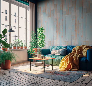 Behang hout Wit roze hout planken - TenStickers