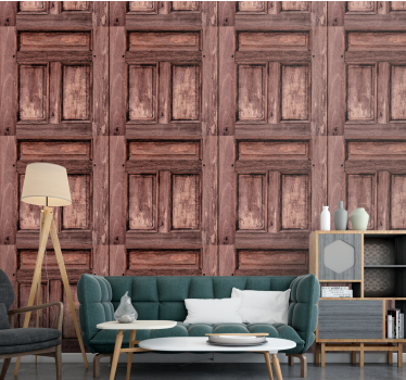 Houten paneel textuur bakstenen behang - TenStickers