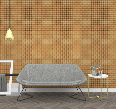 Houten rasterpatroon hout behang - TenStickers
