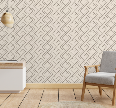 In elkaar grijpend lijnpatroon geometrisch behang - TenStickers