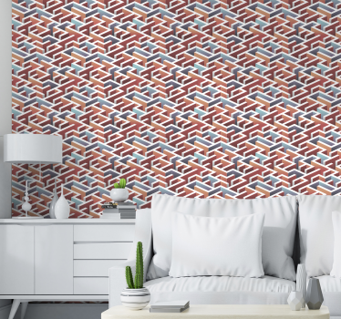 In elkaar grijpend patroon geometrisch behang - TenStickers