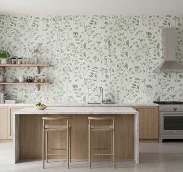 Keuken behang aquarella elegante bladeren - TenStickers