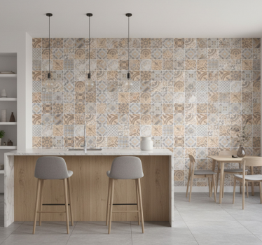Keuken behang cement arancioni - TenStickers