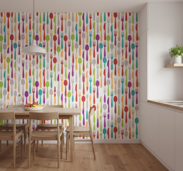 Keuken behang eetgerei - TenStickers