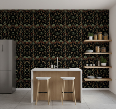 Keuken behang elegante loofmotieven - TenStickers