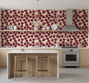 Keuken behang granaatappel patroon - TenStickers