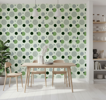 Keuken behang groene cirkelpatronen - TenStickers