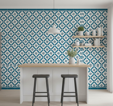 Keuken behang hydraulisch blauw - TenStickers