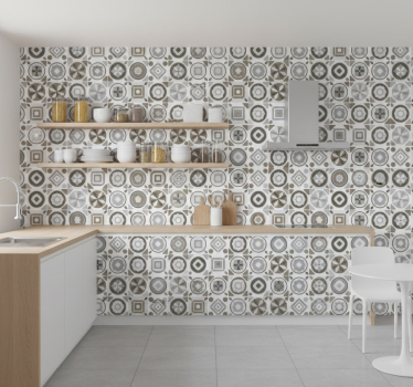 Keuken behang hydraulisch in grijstinten - TenStickers