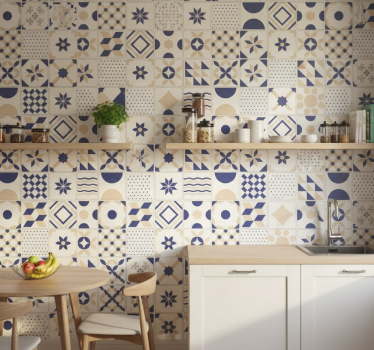 Keuken behang in keramisch tegels stijl - TenStickers