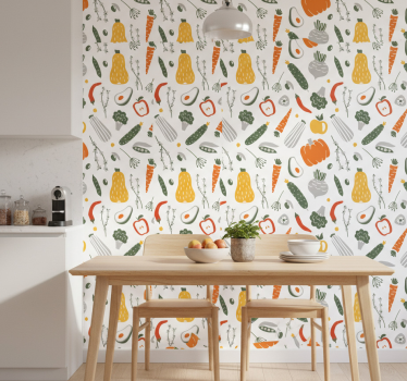 Keuken behang kleurvolle groentencollectie - TenStickers