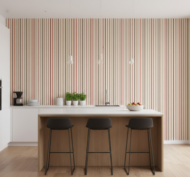 Keuken behang met gestructureerd streepjespatroon - TenStickers
