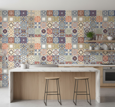 Keuken behang multicolor hydraulisch - TenStickers