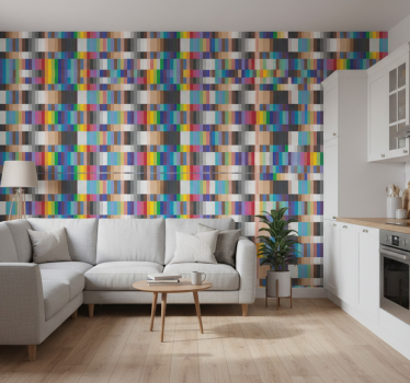 Keuken behang multikleurige kleine vierkanten - TenStickers