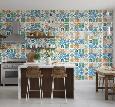Keuken behang porseleinen tegels mix - TenStickers