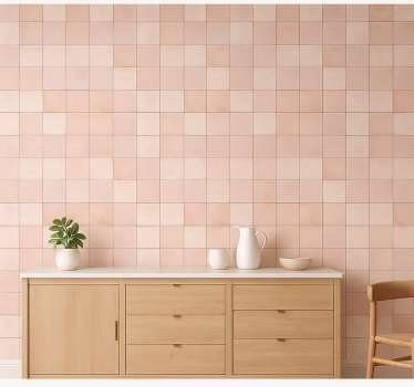 Keuken behang roze tegelpatroon - TenStickers
