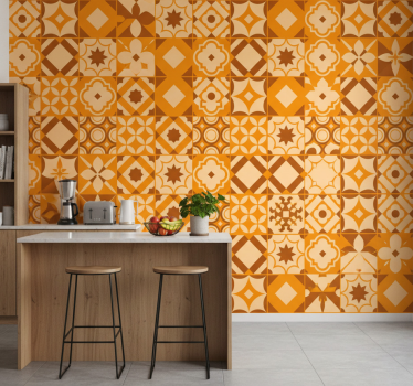 Keuken behang rustieke tegels - TenStickers