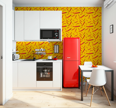 Keukenbehang met rode pepers - TenStickers