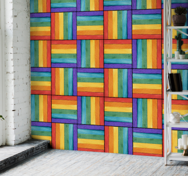 Kleurrijke geometrische afbeelding geometrisch behang - TenStickers