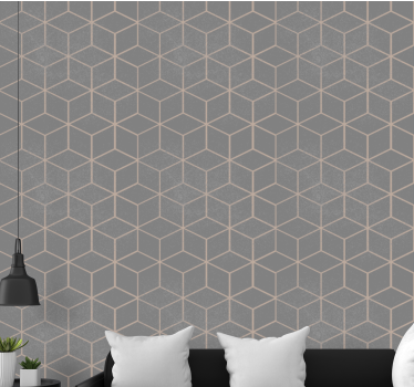 Kubusstructuur geometrisch behang - TenStickers