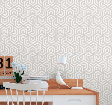 Labyrintisch patroon geometrisch behang - TenStickers