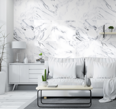 Behang marmer stenen in wit - TenStickers