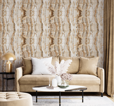Beige kleuren marmeren behang - TenStickers