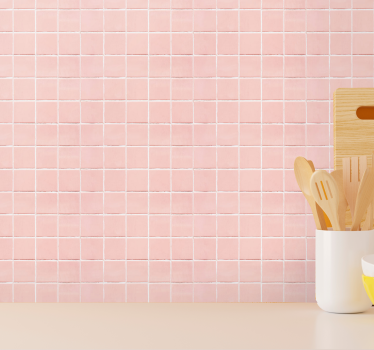 Modern behang Eenvoudige blush roze tegels - TenStickers