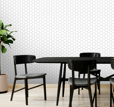 Modern behang Zwart-wit honingraat - TenStickers