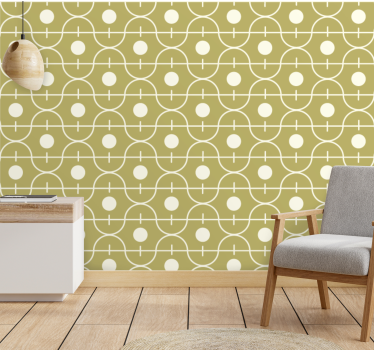 Modern beige patroon stippen behang - TenStickers