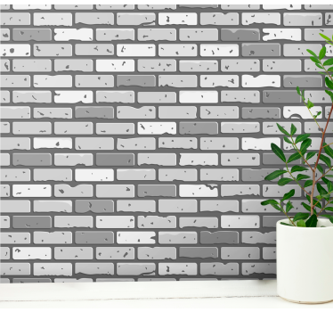 Monochroom metselwerk bakstenen behang - TenStickers
