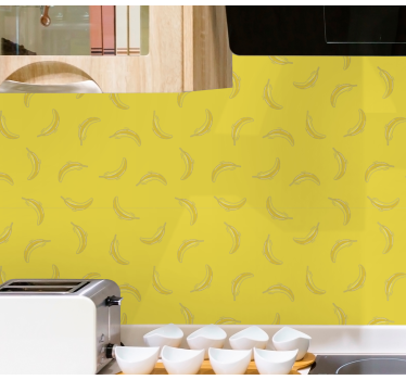 Ontwerp met bananenmotief keuken behang - TenStickers