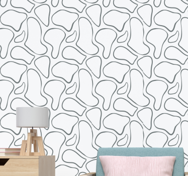 Organisch vormenpatroon geometrisch behang - TenStickers